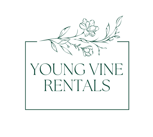 Organic floral and vine design logo for wedding arch rental company